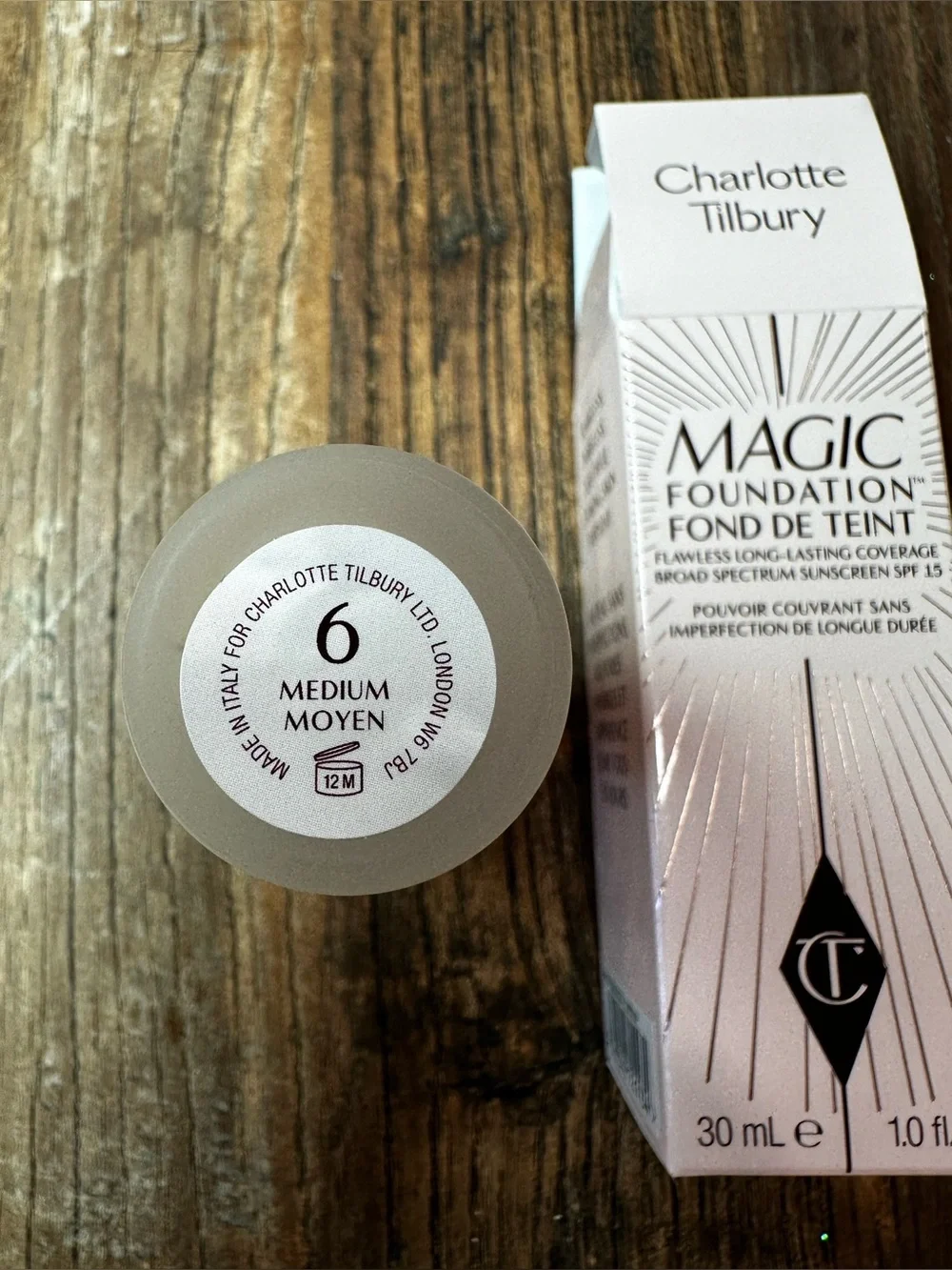Charlotte Tilbury Magic Foundation in White-Cream Packaging